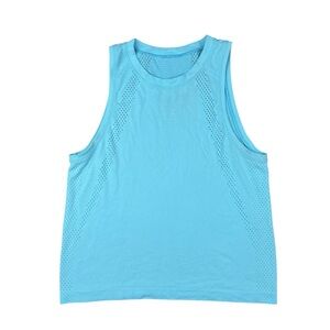 Lululemon Train to Be Tank Top Womens 6 Light Blue Athletic Fitness Stretch